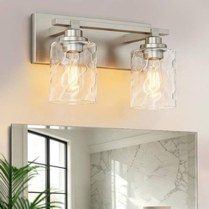Bathroom Light Fixtures,  3-Light  Brushed Nickel Vanity Lights Over Mirror