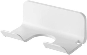 1pc Portable Self-Adhesive Wall Mounted Hair Dryer Holder Bathroom Storage Rack (White)