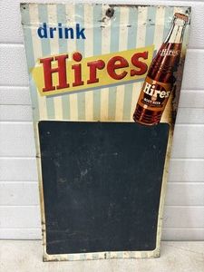 Vintage Hires Root Beer tin litho chalkboard menu board sign