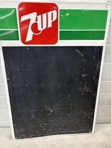 Vintage 7up  Sign tin litho chalkboard menu board sign