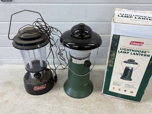 Pair of Coleman Lanterns 1 Propane 1 12v