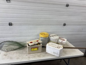 Worm Containers, Minnow Buckets and Fish Net