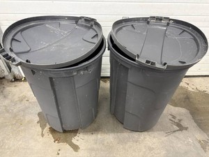 Pair of Garbage Cans with lids