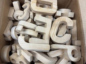Hand Cut Wooden Letters Capitals and smalls