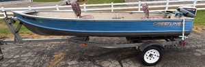 1967 Crestliner 14 Boat with 9.9 Evinrude and Trailer