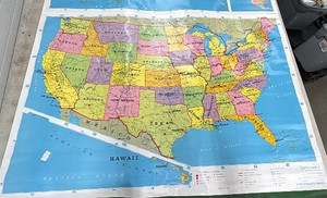 Huge Vintage Rand Mcnally and Company School Map 69 x 91