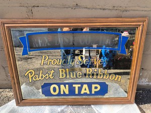 Vintage Pabst Blue Ribbon Bar Mirror