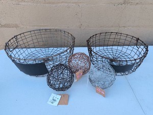 Decorative Wire Baskets and Balls5 pieces