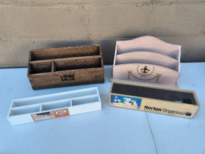 Vintage Letter Sorters,Modern Desk Organizers-lot of 4