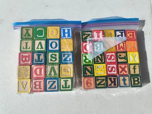Vintage Wooden Alphabet Blocks