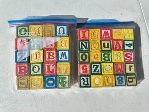 Vintage Wooden Alphabet Blocks