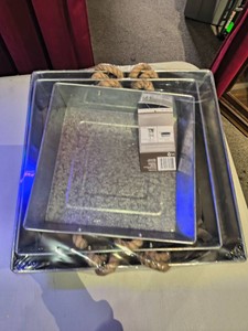 Decorative Galvanized Metal Trays-NEW-Set of 3