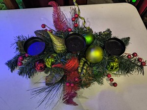 Triple Candle Holder Holiday Centerpiece