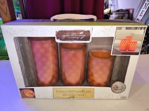 APOTHECARY & COMPANY 3 Piece LED Candle Set- NEW IN BOX