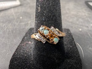 14K Gold Opal & Gemstone Ring