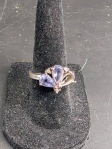 14K Gold Purple Gemstone Ring Size 6