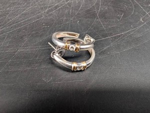 14K Gold Hoop Earrings With Stone