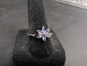 10K Gold Ring With Purple Gemstones