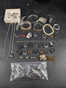Mixed Fashion Jewelry Lot - Rings, Bracelets, Necklaces & Earrings