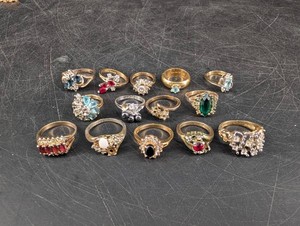 Gold Plated Rings - Assorted Styles (Lot of 15)