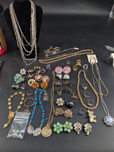 Mixed Costume Jewelry Assortment - Necklaces, Rings, Brooches & More