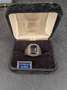 Sterling Silver Black Stone Ring