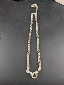 Silver-Tone Textured Link Chain Necklace