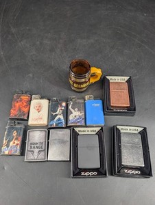 Vintage Zippo Lighter Collection & Beer Mug Mixed Lot - 11 Pieces
