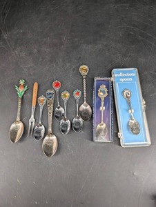 Vintage Souvenir Spoon Collection - States, Cities & Boxed Pieces (Lot of 10)