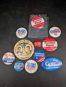 Vintage Political Campaign Buttons Mixed Lot (Lot of 11)