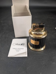 Colibri of London Black & Gold Table Lighter With Box