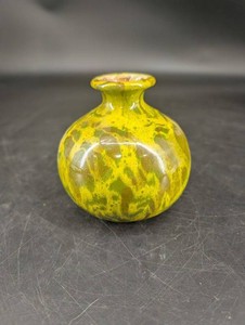 Mottled Yellow-Green Art Pottery Vase