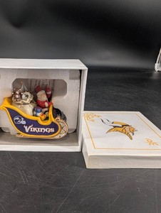 Vintage Minnesota Vikings 2008 Christmas Sleigh Ornament