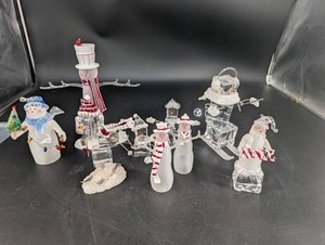 Glass Snowman Figurine Mixed Lot