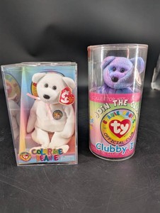 Vintage Ty Beanie Babies Color Me Beanie & Clubby I (Lot of 2)