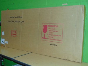 63 x 24 Irregular Wavy Full Length Mirror, Wrapped Wooden Frame