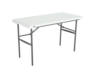 Lifetime 4 Foot Nesting Rectangle Table, IndoorOutdoor Commercial Grade, White Granite (280478)