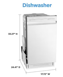 18 in. Front Control Built-In Dishwasher in White with 6-Cycles, in Stainless Steel Tub, Heated Dry