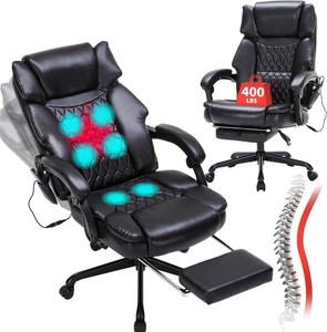 Massage Office Chair with Foot Rest 6 Points Vibration and Heat Home