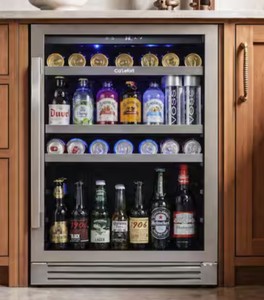 CaLefort 24 inch 220 Cans(12 oz.) Beverage Cooler Beer Drink Refrigerator Built-in or Under-Counter Fridge Quiet