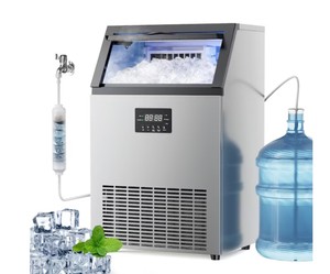 Mojgar Ice Maker 16-in Flip-up Door For Commercial Use Cubed ( Silver ) azb-55fab
