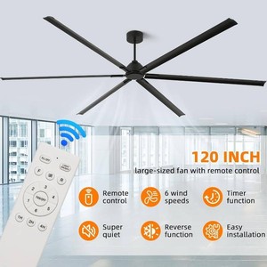 120 Inch Large Ceiling Fan, HVLS Commercial Fan with DC Reversible Motor