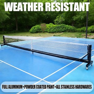 Premium Portable Pickleball Net with Wheels-Heavy-Duty 75mm Aluminum