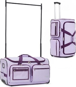 Fanwoli 28 Dance Bag with Garment Rack, Competition Rolling Duffel Vibrant Purple