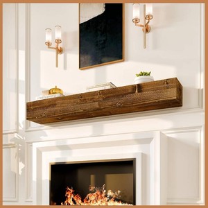 Avana Rustic Fireplace Mantle Shelf 60 Inches - Handcrafted Wood Mantles