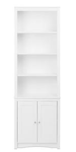 Prepac HomeOffice White Composite 6 -Shelf Modular Bookcase with Doors