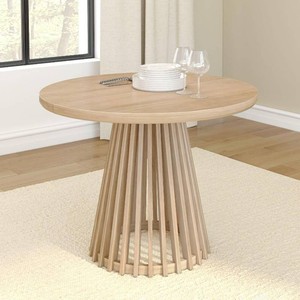 PlankBeam Lido 38 Inch Dining Table, Round, Blonde