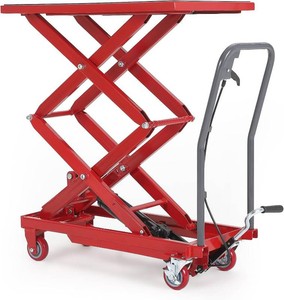 Garvee Hydraulic Lift Table Cart, 770 LBS Capacity 50 in Lifting Height, Double Scissor Lift
