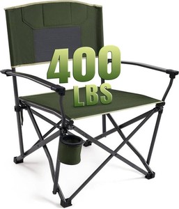2 Pack Oversized Heavy Duty Camping Chairs for Adults 400LBS Capacity