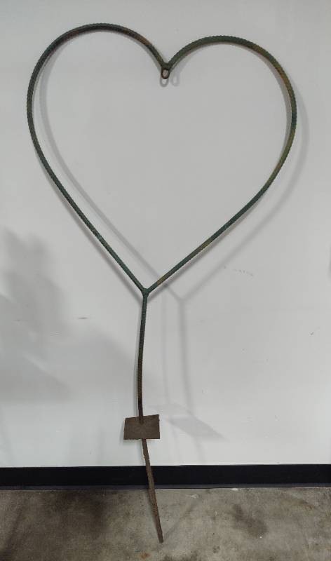 Wrought Iron Heart Stake Plant Stand